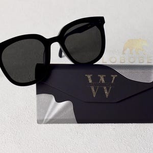 Opvouwbare brillenkoker-magnetische sluiting-gepersonaliseerde zonnebrildoos-aangepaste brillenbeschermer-zonnebrilhoes-cadeaus bruidsjonkers en bruidsmeisjes