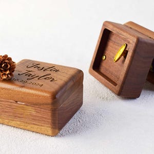 Custom Engraving Music Box-Vintage Walnut Wood Music Box-Personalized Music Box with Photo-Anniversary gifts-Music Gifts-Christmas Gift