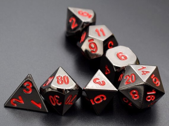 W10.0 W6 Pen /& Paper World of Dice Set di dadi in metallo per decorazioni W12 dadi da gioco di ruolo W10 W20 W4 W8 Dadi in metallo