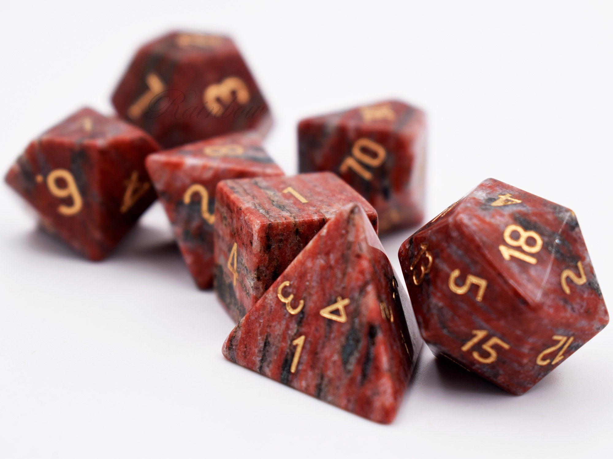 DiceGemstone DiceStone rpg DiceDnD DiceRed Granite Etsy