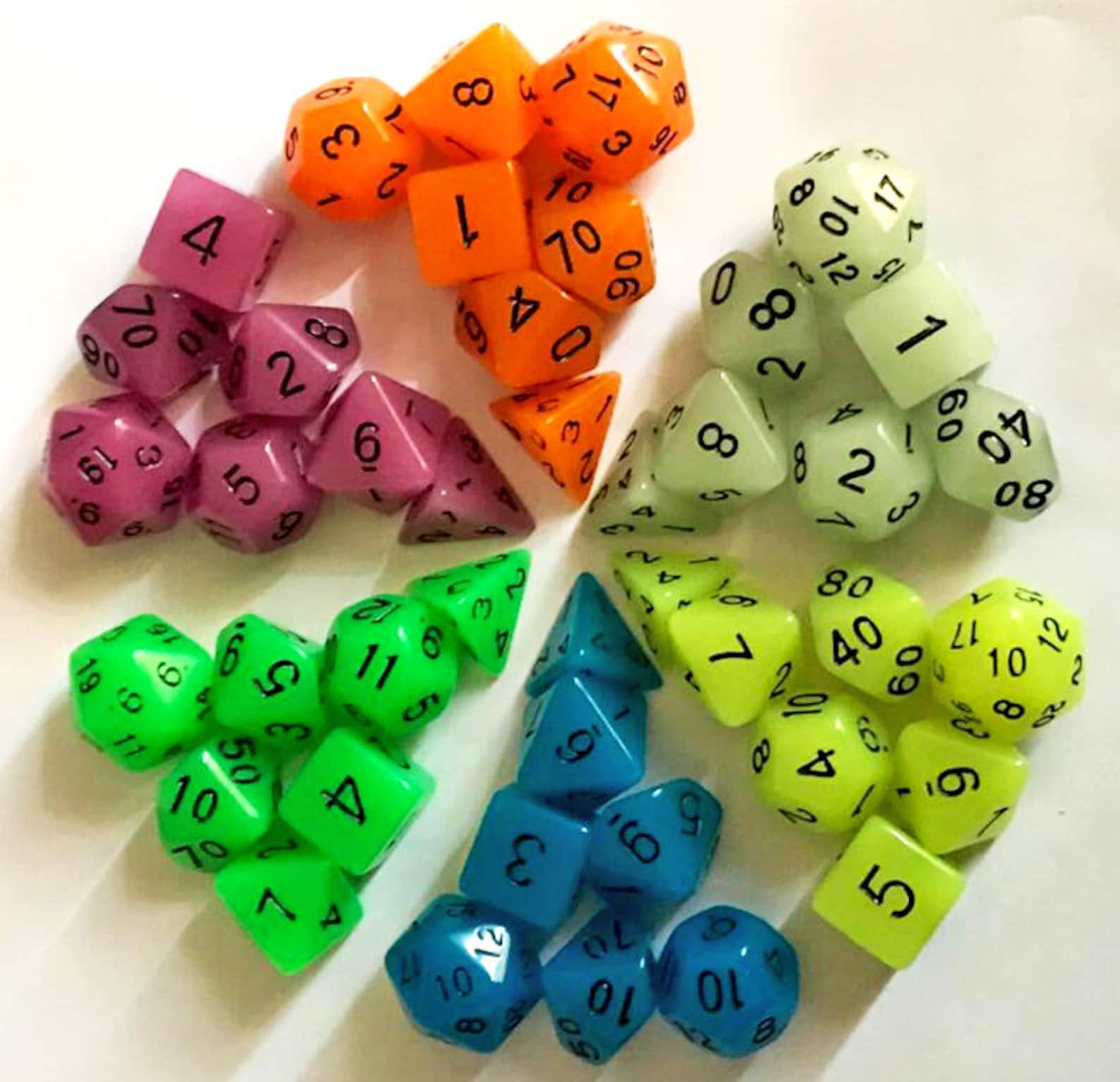 GLOW in the Darkdnd Diceglow Dicepolyhedral Dice Set for Etsy