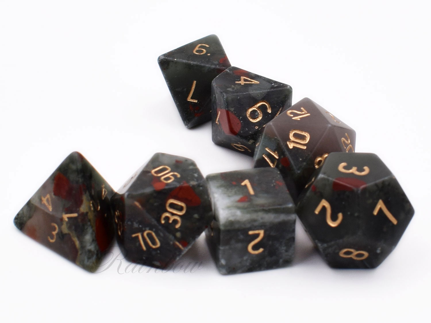 Bloodstone Gemstone dnd diceNatural Gemstone DiceFull Set Etsy