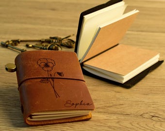 Reusable Journal-Vintage Custom Journal For Man & Women-Personalized Genuine Leather Pocket Journal-Mini Notebook-Travel Journal-Sketchbooks