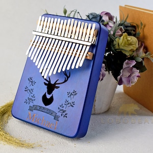 Kalimba - Piano de dedo con grabado personalizado - Kalimba de 17 teclas para principiantes - Piano de pulgar premium - Instrumentos de sanación sonora para terapia de sonido y relajación