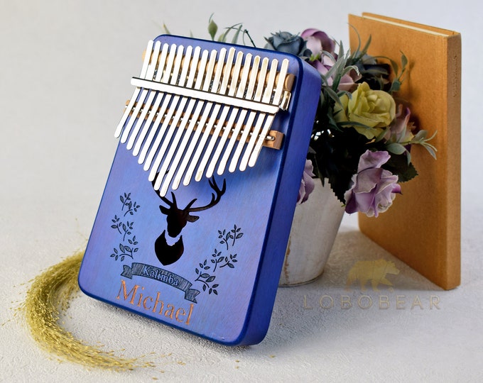 Kalimba-Custom Engraved Finger Piano-17-Key Kalimba Beginners-Premium Thumb Piano-Sound Healing Instruments for Sound Therapy & Relaxation