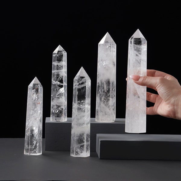 Natural Clear Quartz Points Wand-Crystal Point Wholesale-Clear Quartz Tower-Quartz Crystals Obelisk-For Party Favors & Home Decoration