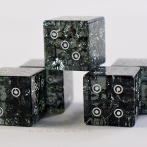 Black Lightning Glass D6 Dice-16mm d6s-Dungeons and Dragons D6-Yahtzee Dice-Viking Spot D6 Dice for tabletop games/ DON'T Roll together