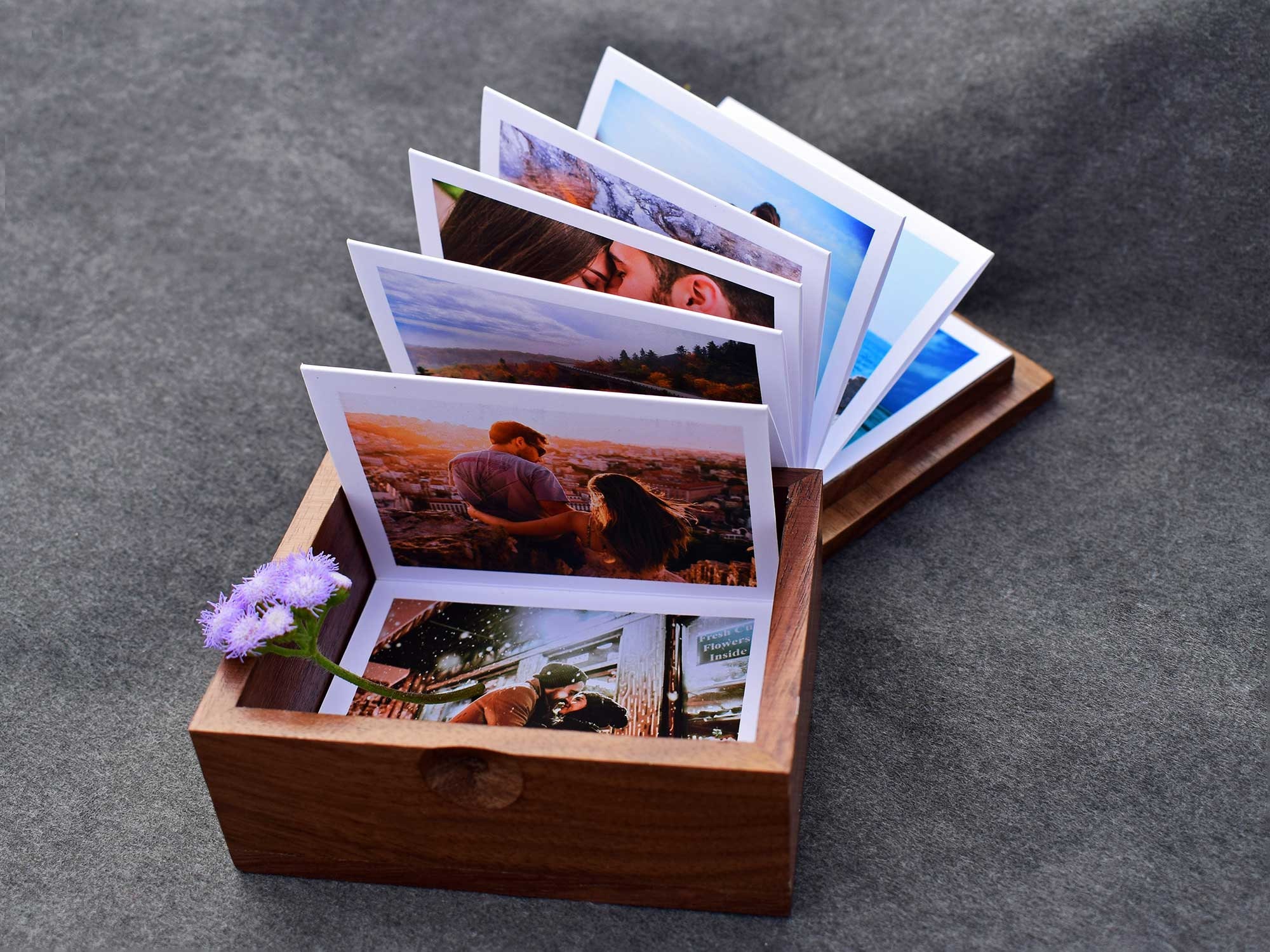 Memory Collection Boxes Walnut Pull Out Photo Album-custom Photo Box-trinket Wooden Box-memory ...