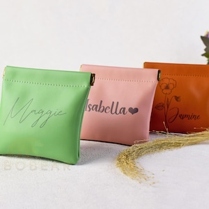 Portamonete personalizzato, portarosario personalizzato, portamonete, portamonete, borsa con chiusura automatica, astuccio per il trucco, astuccio per gioielli da viaggio, custodia con incisione laser