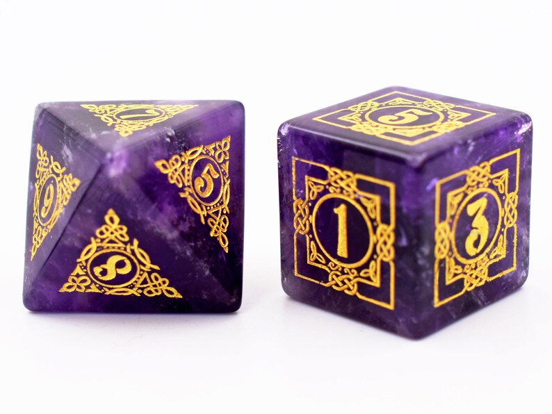 amethyst gemstone polyhedral dice amethyst gemstone polyhedral dice
