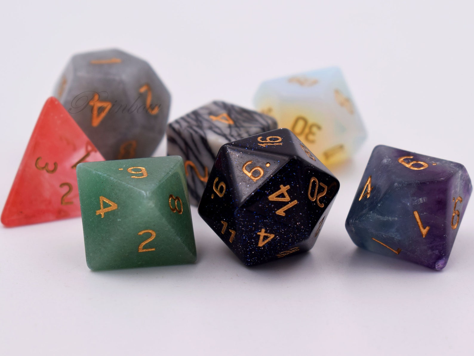 Individual Gemstone Diceall Materiald4 D6 D8 D10 D D12 Etsy
