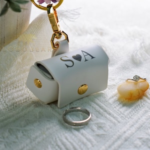 Scatola per anelli in pelle personalizzata per proposta di matrimonio - Portafedi per cani - Scatola per fedi nuziali - Cuscini per anelli per animali domestici - Sacchetto per anelli per cani - Un modo unico per un amore eterno