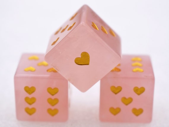 Heart D6 Die-Six Sided 16mm D6 Dice-DnD D and D Dice Set-Engraved D6 Dice-dungeons and dragons Dice-Gem dice-Engraved Gemstone dice for rpg