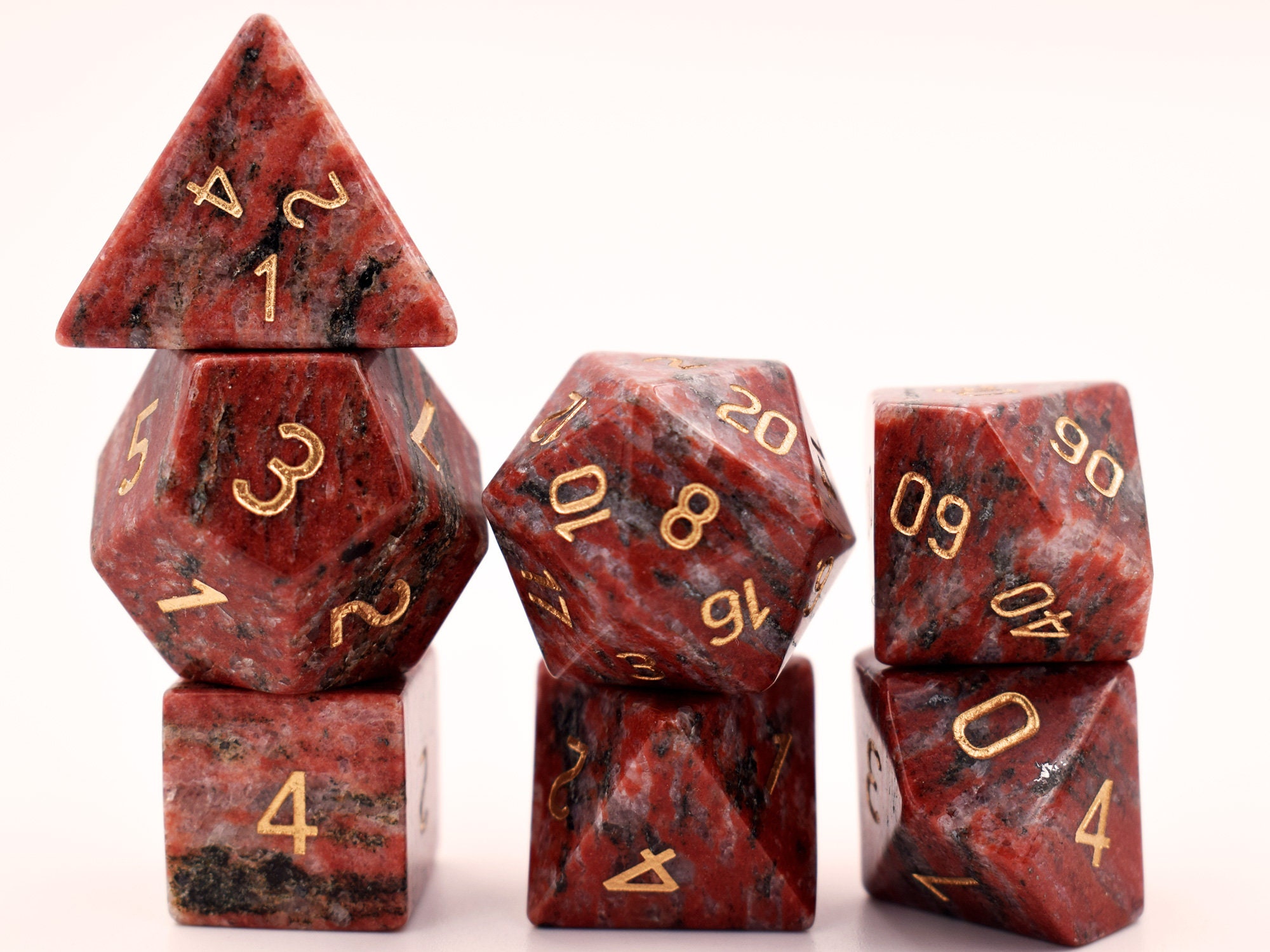 DiceGemstone DiceStone rpg DiceDnD DiceRed Granite Etsy