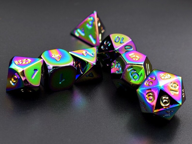 Rainbow Set of Dice-dnd Dice-stunning Dice Set for Dungeons - Etsy