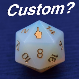 Custom D20 Die-Add Initials or Symbol-Personalized D20 Dice-Custom D20-dungeons and dragons-d&d dice-Stone D20-Engraved D20-DnD Gift Ideas