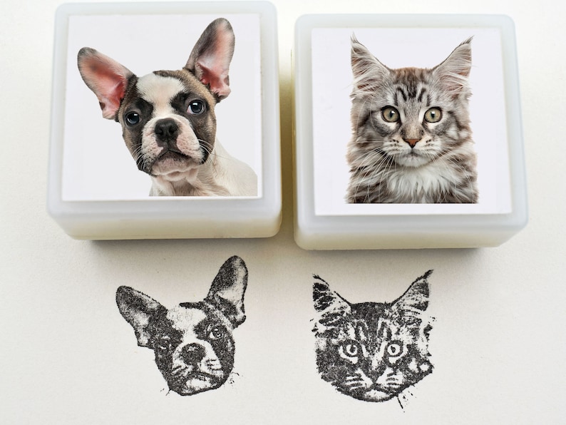 Haustier Stempel Selbstfärben-Katze Hundeportrait Bild 1