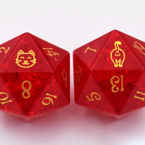 Cat Butt D20 Dice-DnD D and D Dice Cat-Role Playing Dice-Kitty Butts Fun Dice-Funny Butt Gifts for Cat Lovers-D6 D20 Dice-DnD Gift