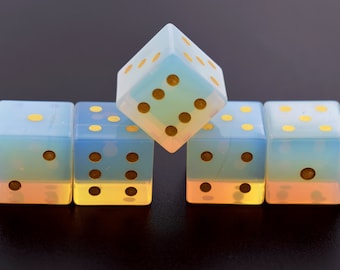 Opalite Pips W6s-D6 Würfel Set-Yahtzee Würfel-6 seitliche Würfel-Dungeons und Drachen Würfel-Dungeons and Dragons D6 Würfel-DON'T Roll Dice Zusammen