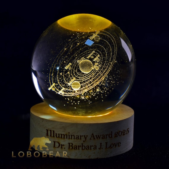 Custom Pet Portrait Night Lamp-3D Galaxy Crystal Ball Night Light-6CM Solar System Lamp-3D Crystal Engraving Night Lamp-Custom Photo Light