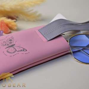 Custom Case for Eyeglasses-Soft Leather Glasses Case-Personalized Sunglasses case-Women&#39;s Eyeglasses Case-Sunglasses Pouch-Bridesmaid Gifts
