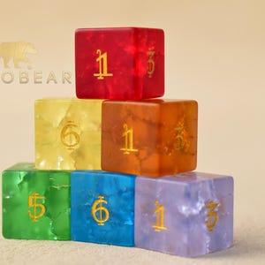 Lightning Glass D6s-D6 Dice-Yahtzee Dice-6 side dice-Engraved Gemstone D6 Dice Set-dungeons and dragons D6 Dice-DON'T Roll Dice Together