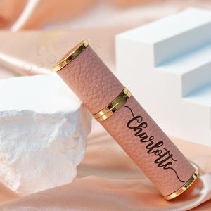 Custom Travel Perfume Bottle-5ml Mini Refillable Perfume Spray-Genuine Leather Perfume Atomizer-Refill Pump Case for Traveling and Outgoing