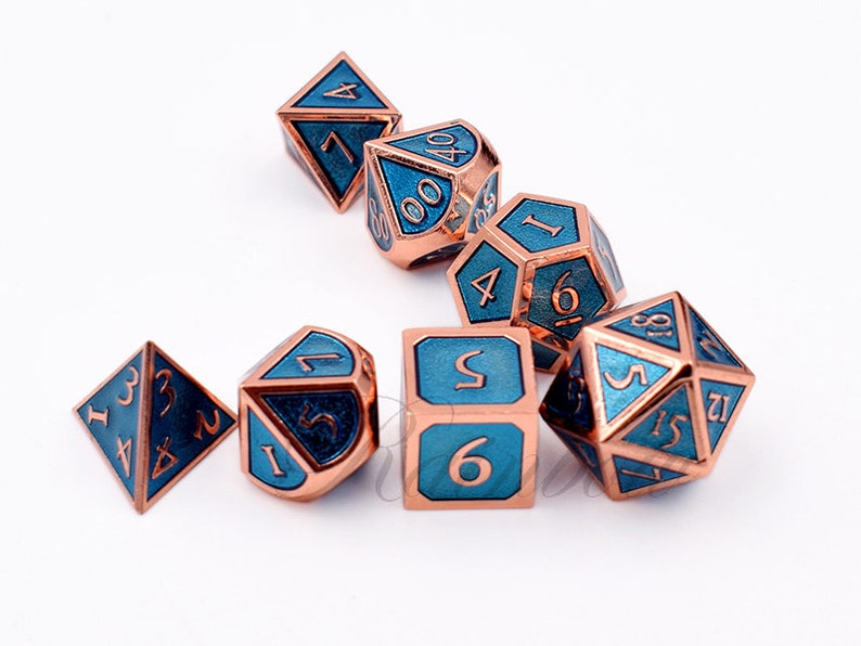 New Fontblue Dungeons and Dragons Dicednd Dice Setmetal Etsy