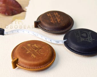 Personalized Tape Measure-Genius Leather Measuring Tape-Retractable 60 Inch Soft Mini Sewing Fabric Tape-Dual Sided Scales Tape Measurer