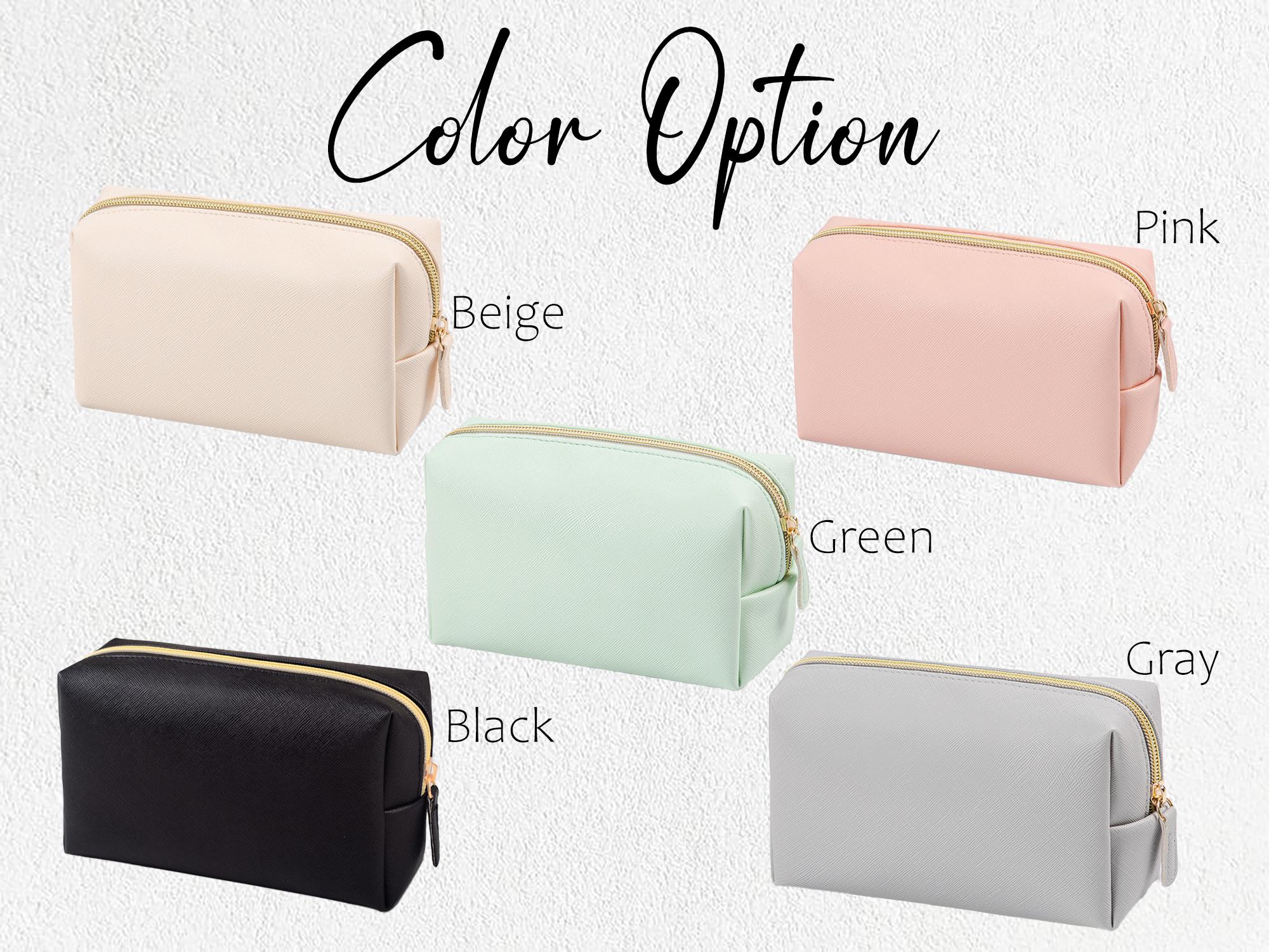 Custom Name Cosmetic Bag-Personalized Monogram Makeup Bag-Leather Toiletry Bag-Birth Month Bridesmaid Bag-Bridal Party Gifts-Bridesmaid Gift