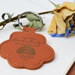 Dog Sympathy Gift-Pet Fur Memorial Keychain-Pet Hair Keyring-Cat Hair Keepsake Key Chain-Custom Engraving Leather Key Ring-Pet Loss Gift