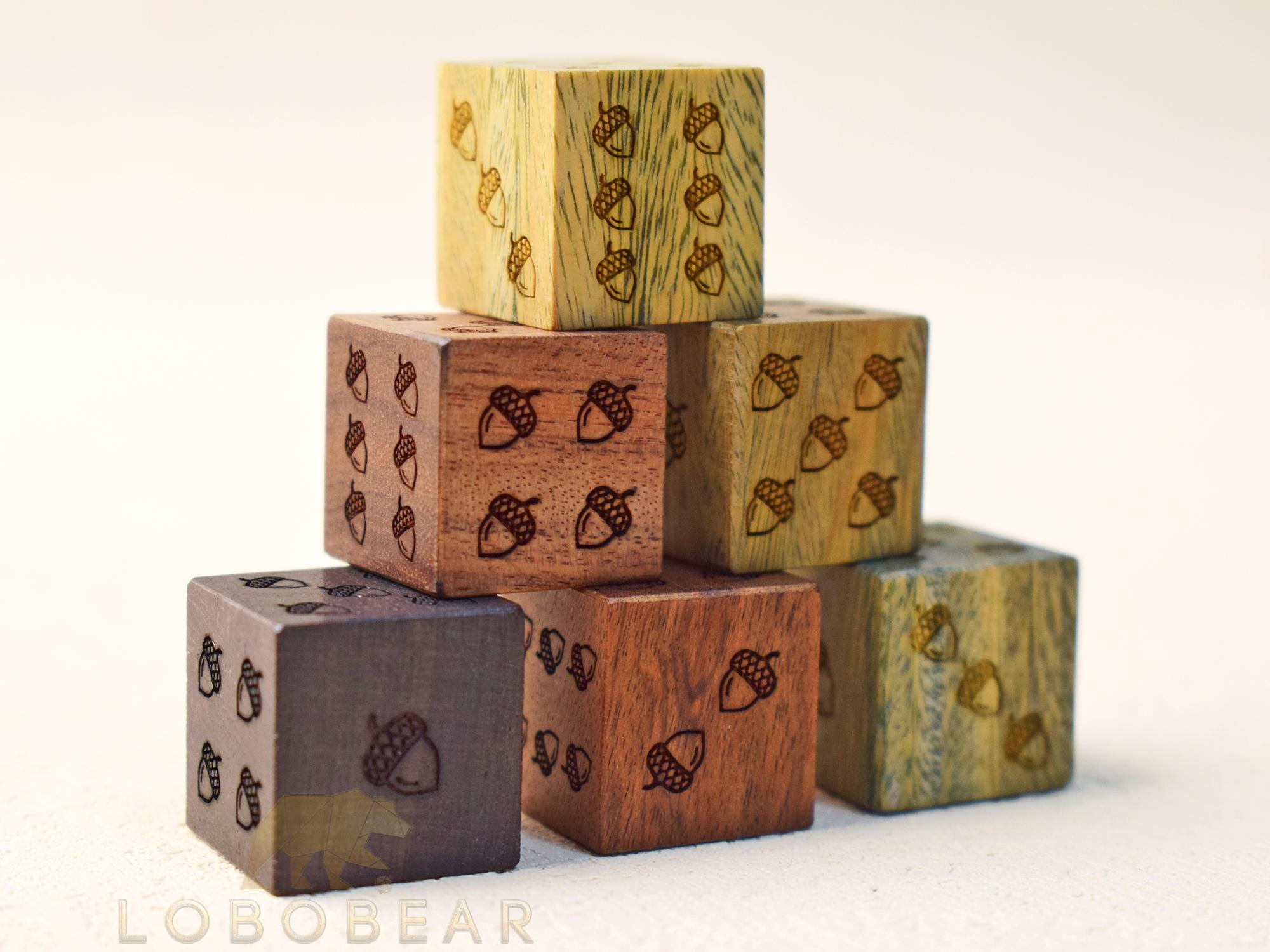 Nature Dice-Acorn D6-Wooden Pips D6 Dice-Acorn DnD Dice-16mm Acorn D6-DnD D and D Dice-Engraved D6 Dice-Perfect for TTRPGs and Betting games