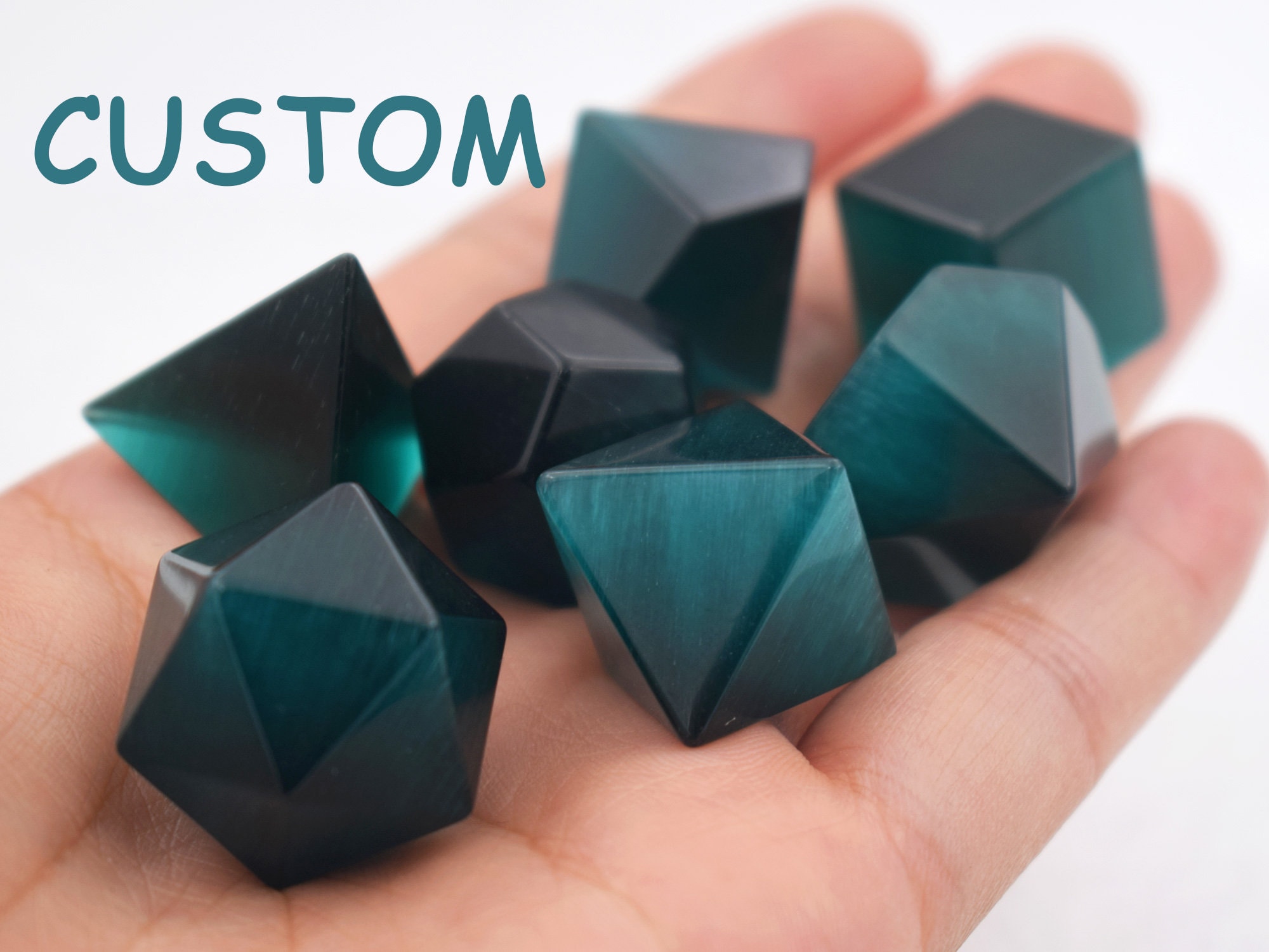 BLANK Dice Set-DnD D and D Dice Set-Unengraved Gemstone Dice Set DnD-Dungeons & Dragons-Jewelry, Inserts, Crafting-Can Offer Laser Service