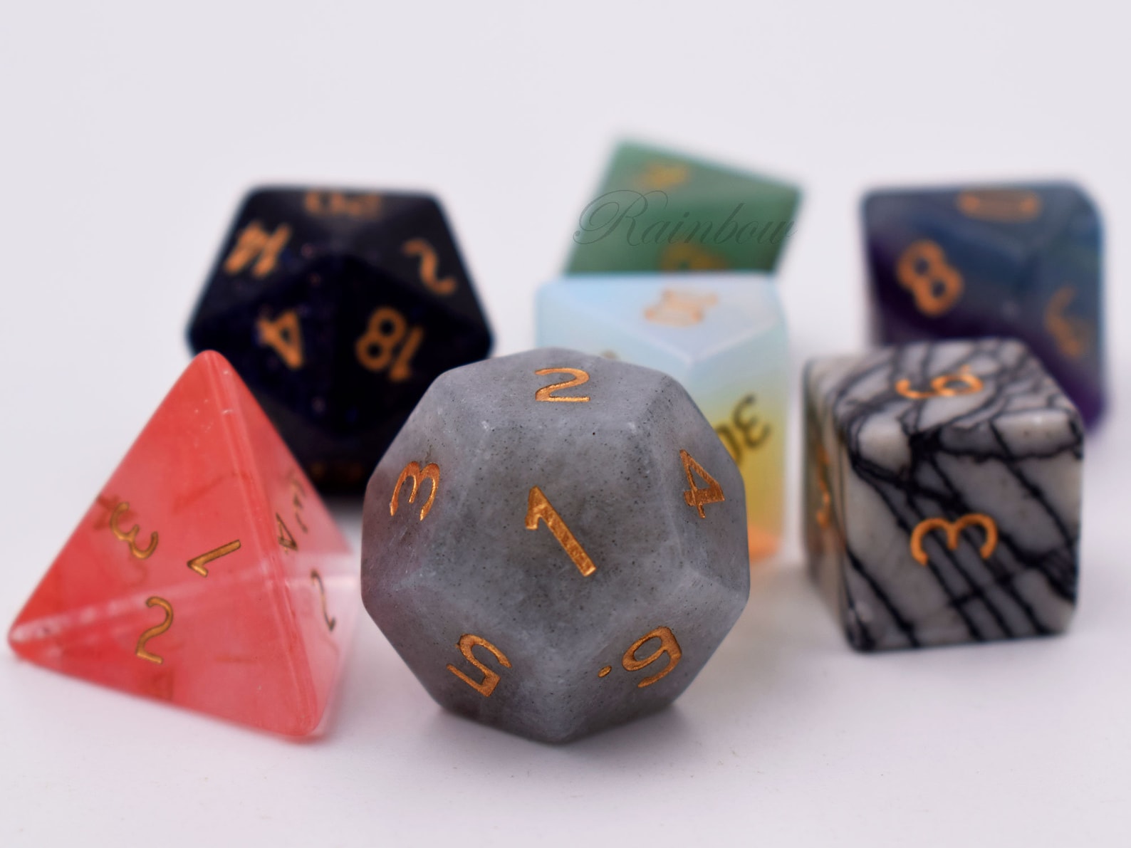 Individual Gemstone Diceall Materiald4 D6 D8 D10 D D12 Etsy