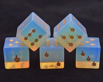 Juego de dados DnD D y D D6 - Dados de dedo medio D6 - Dados de 6 lados - Dados D6 con piedras preciosas grabadas - Dados D6 de mazmorras y dragones - Juego de rol Juego de dados Yahtzee