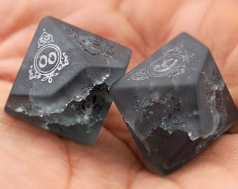 Rarisierte Blitzglas DnD D und D Würfel Set-Dungeons & Drachen W20-Keltischer Knoten Themed-Blast Glass Polyeder Würfel Set-Cracked Glass Dice