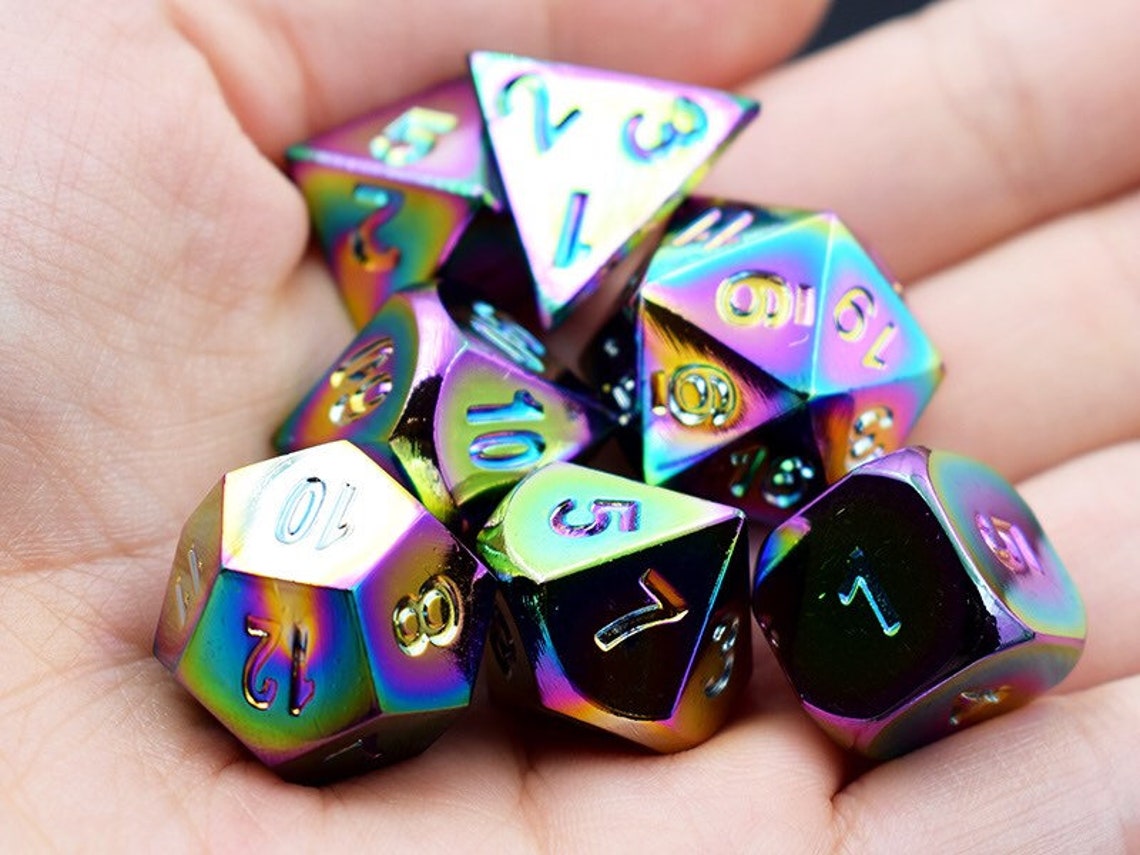 Rainbow Set of dice-DnD dice-Stunning dice set for Dungeons | Etsy