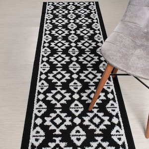 Custom Length Southwestern Runner Rug: Non-Slip Washable Hallway Rug