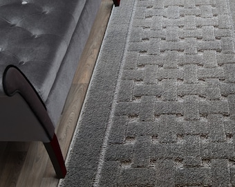 Custom Length Hallway Runner Rug, Slip Resistant, 26 Inch Wide X Your Choice of Length, Sold and Priced Per Foot, Anthracite Grey
