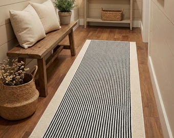 Non Slip - Beige - Washable Carpet Runner Rug with Rubber Backing, Custom Length Floor Mat for Kitchen Hallway Stairs Bedroom Bathroom Entry