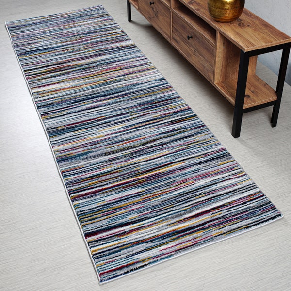 Custom Length Hallway Runner Rug, Extra Thick, 31 Inch Wide X Your Choice of Length, Sold and Priced Per Foot, Multi Color