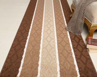Non Skid, Washable, Custom Cut Carpet Runner Rug, 26 Inch Wide X Your Choice of Length, Sold and Priced Per Foot, Multi Color
