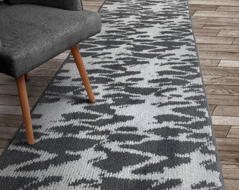 Custom Length Hallway Runner Rug, Slip Resistant, 26 Inch Wide X Your Choice of Length, Sold and Priced Per Foot, Anthracite Grey