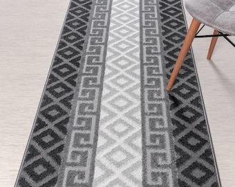 Custom Length Hallway Runner Rug, Slip Resistant, 26 Inch Wide X Your Choice of Length, Sold and Priced Per Foot, Grey