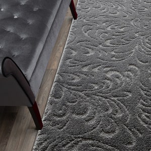 Custom Length Hallway Runner Rug, Slip Resistant, 26 Inch Wide X Your Choice of Length, Sold and Priced Per Foot, Anthracite Grey