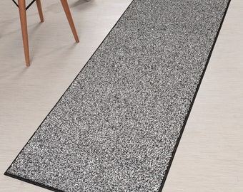 Black Hallway Kitchen Runner Rug Non-Slip ,Heavy Duty-Washable-Rubber Backed, Custom Size Floor Mat for Entryway Stairs Bedroom Bathroom
