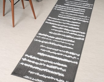 Custom Length Hallway Runner Rug, Slip Resistant, 26 Inch Wide X Your Choice of Length, Sold and Priced Per Foot, Grey