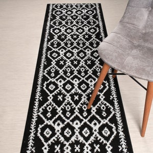 Custom Length Trellis Runner Rug: Non-Slip Washable Hallway Rug