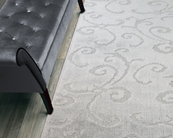 Non-Slip Washable Light Grey Hallway Carpet Runner Rug for Kitchen, Bedroom, Bathroom, Entryway, Stairs ! 26 Inch Wide X Custom length