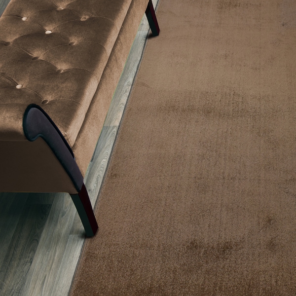 Custom Length Hallway Runner Rug, Slip Resistant, 26 Inch Wide X Your Choice of Length, Sold and Priced Per Foot, Solid Cappuccino